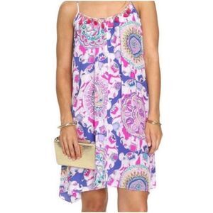 Lilly Pulitzer Purple Pattern Casual Dress Women XL
